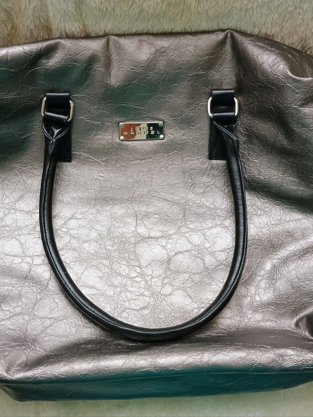 Vintage Y2K Jane Marvel Metallic Gunmetal Travel Duffle Bag